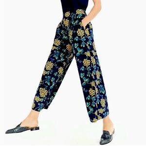 J. Crew Navy with Marigold floral pants size 4
